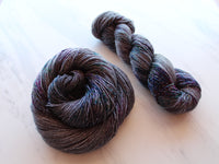 COMPLICATIONS on Sparkly Merino Sock - Purple Lamb