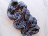 COMPLICATIONS on Sparkly Merino Sock - Purple Lamb