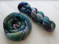 CRAB NEBULA Hand-Dyed Yarn on Squoosh DK - Purple Lamb