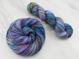 CRAB NEBULA Hand-Dyed Yarn on Stained Glass Sock - Purple Lamb
