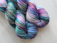 CRAB NEBULA Hand-Dyed Yarn on So Silky Sock - Purple Lamb
