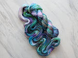 CRAB NEBULA Hand-Dyed Yarn on So Silky Sock - Purple Lamb