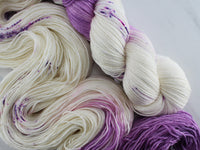 CROCUSES IN SNOW Hand-Dyed Yarn on So Silky Sock - Assigned Pooling Colorway