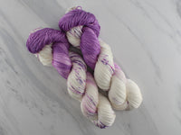 CROCUSES IN SNOW Hand-Dyed Yarn on So Silky Sock - Assigned Pooling Colorway