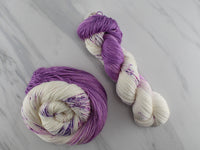 CROCUSES IN SNOW Hand-Dyed Yarn on So Silky Sock - Assigned Pooling Colorway