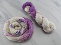 CROCUSES IN SNOW Hand-Dyed Yarn on So Silky Sock - Assigned Pooling Colorway
