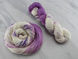 CROCUSES IN SNOW Hand-Dyed Yarn on So Silky Sock - Assigned Pooling Colorway