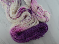 CROCUSES IN SNOW Indie-Dyed Yarn on Sock Perfection - Assigned Pooling Colorway