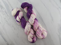 CROCUSES IN SNOW Indie-Dyed Yarn on Sock Perfection - Assigned Pooling Colorway