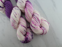 CROCUSES IN SNOW Indie-Dyed Yarn on Sock Perfection - Assigned Pooling Colorway