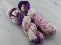 CROCUSES IN SNOW Indie-Dyed Yarn on Sock Perfection - Assigned Pooling Colorway