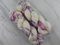 CROCUSES IN SNOW Hand-Dyed Yarn on So Silky Sock - Purple Lamb
