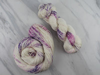 CROCUSES IN SNOW Hand-Dyed Yarn on So Silky Sock - Purple Lamb