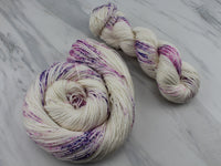 CROCUSES IN SNOW Hand-Dyed Yarn on So Silky Sock - Purple Lamb