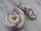 CROCUSES IN SNOW Hand-Dyed Yarn on So Silky Sock - Purple Lamb