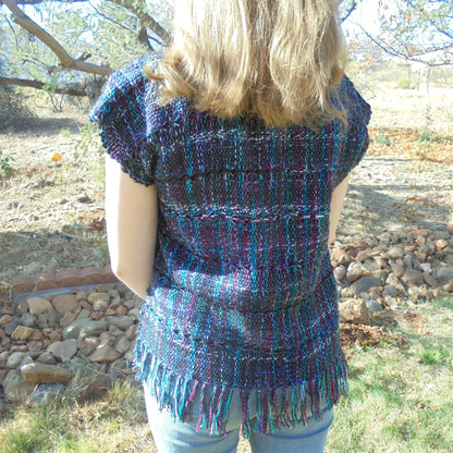 BLACK BUTTERFLY on Sparkly Merino Sock Yarn - Purple Lamb
