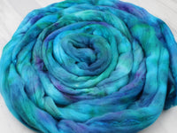 DREAMS OF THE SEA Hand-Dyed Merino/Silk Top - Purple Lamb
