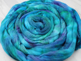 DREAMS OF THE SEA Hand-Dyed Merino/Silk Top - Purple Lamb