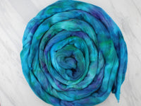 DREAMS OF THE SEA Hand-Dyed Merino/Silk Top - Purple Lamb