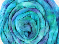 DREAMS OF THE SEA Hand-Dyed Merino/Silk Top - Purple Lamb