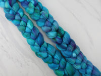 DREAMS OF THE SEA Hand-Dyed Merino/Silk Top - Purple Lamb