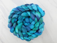 DREAMS OF THE SEA Hand-Dyed Merino/Silk Top - Purple Lamb