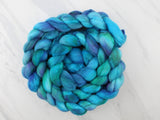 DREAMS OF THE SEA Hand-Dyed Merino/Silk Top - Purple Lamb