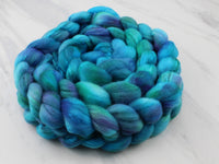 DREAMS OF THE SEA Hand-Dyed Merino/Silk Top - Purple Lamb