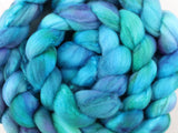 DREAMS OF THE SEA Hand-Dyed Merino/Silk Top - Purple Lamb