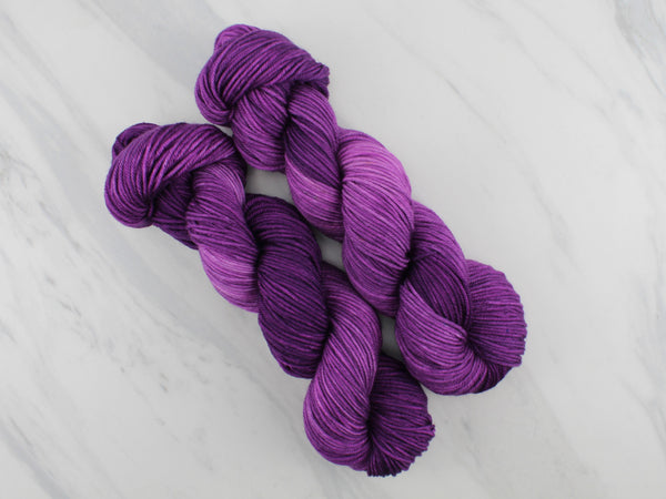 EGGPLANT Hand-Dyed Yarn on Squoosh DK - Purple Lamb
