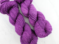 EGGPLANT Indie-Dyed Yarn on Sparkly Merino Sock Yarn - Purple Lamb