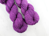 EGGPLANT Indie-Dyed Yarn on Sparkly Merino Sock Yarn - Purple Lamb