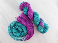 EMERALD AND AMETHYST on Stained Glass Sock - Assigned Pooling Colorway