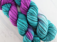 EMERALD AND AMETHYST on Stained Glass Sock - Assigned Pooling Colorway