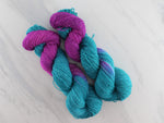 EMERALD AND AMETHYST on Sparkly Merino Sock - Assigned Pooling Colorway