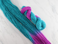 EMERALD AND AMETHYST on Sparkly Merino Sock - Assigned Pooling Colorway