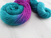 EMERALD AND AMETHYST on Sparkly Merino Sock - Assigned Pooling Colorway