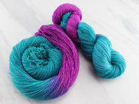 EMERALD AND AMETHYST on Sparkly Merino Sock - Assigned Pooling Colorway