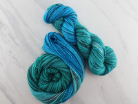 EMERALD AND TURQUOISE on Stained Glass Sock - Assigned Pooling Colorway