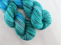 EMERALD AND TURQUOISE on Stained Glass Sock - Assigned Pooling Colorway