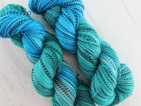 EMERALD AND TURQUOISE on Stained Glass Sock - Assigned Pooling Colorway