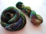 ENCHANTED FOREST Indie-Dyed Yarn on Sparkly Merino Sock - Purple Lamb