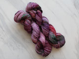 FIELD OF LAVENDER Hand-Dyed Yarn on Sparkly Merino Sock - Purple Lamb