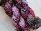 FIELD OF LAVENDER Hand-Dyed Yarn on Sparkly Merino Sock - Purple Lamb