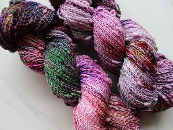 FIELD OF LAVENDER Hand-Dyed Yarn on Squiggle Sock - Purple Lamb