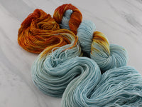 FIRE AND ICE on Sparkly Merino Sock - Assigned Pooling Colorway