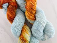 FIRE AND ICE on Sparkly Merino Sock - Assigned Pooling Colorway
