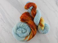 FIRE AND ICE on Sparkly Merino Sock - Assigned Pooling Colorway