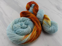 FIRE AND ICE on Sparkly Merino Sock - Assigned Pooling Colorway
