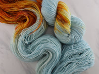 FIRE AND ICE on Sparkly Merino Sock - Assigned Pooling Colorway